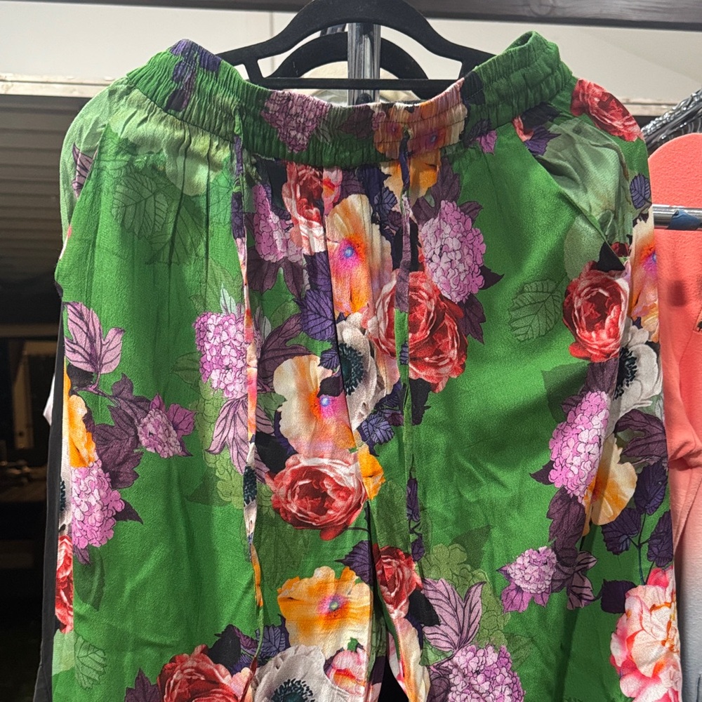 Zara Green Floral Trousers
